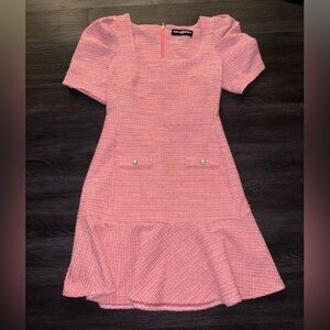 Karl Lagerfeld Pink Tweed Mini Dress
